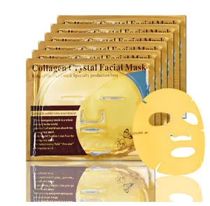 Mascarilla facial de colágeno en polvo para el cuidado de la piel, mascarilla hidratante reafirmante blanqueadora purificadora para el sueño, cristal dorado