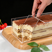 Boîte à tiramisu rectangulaire en acrylique transparent avec couvercle coulissant, qualité alimentaire, pour présentation de desserts, biscuits, pâtisseries, mousses, gâteaux, emballage cadeau
