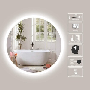 Miroir LED rétroéclairé intelligent de forme ronde personnalisé haut de gamme pour hôtels, design moderne avec fonction d'éclairage - Product Image 3