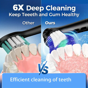 <span class=keywords><strong>Brosse</strong></span> à dents électrique à chargement direct Type-C, poils moyens authentiques, avec têtes interchangeables blanches, design rotatif, IPX7 - Product Image 3