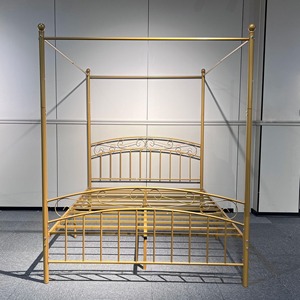 Каркас кровати размера «<span class=keywords><strong>King</strong></span>-Size» из черного металла с балдахином, продажа для спальни или квартиры, доступная на Филиппинах - Product Image 1