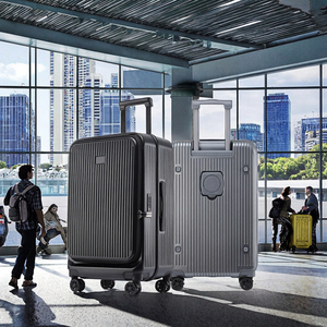 Nhà Máy Bán buôn kinh doanh du lịch thông minh Vali đa chức năng phía trước mở USB sạc cổng cốc chủ sở hữu Bên Móc Spinner - Product Image 3