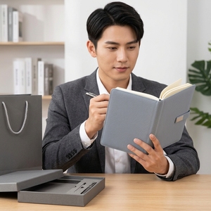 Ensemble de stylos et carnet de notes de luxe en cuir PU <span class=keywords><strong>fait</strong></span> <span class=keywords><strong>main</strong></span>, cadeaux d'affaires pour entreprises, articles promotionnels pour la fête <span class=keywords><strong>des</strong></span> pères, articles de conférence - Product Image 2