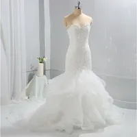 Sirena avorio lusso perline pesanti abiti da sposa eleganti grossista m of the bride clothing