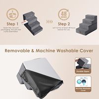 Rampe d'intérieur antidérapante pour animaux de compagnie, 4 marches, écologique, durable, moderne, avec coussinets en mousse, pour lit surélevé, hauteur 22,5 po, pour petits chiens
