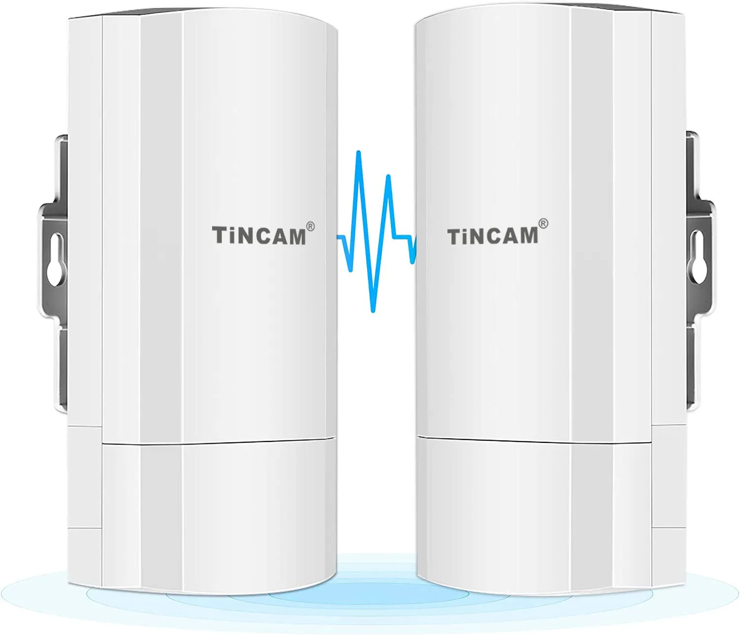TiNCAM 2-Pack 300Mbps ชุด CPE กลางแจ้งไร้สายจุดถึงจุดจุดเชื่อมต่อไร้สาย 2.4G สะพาน WiFi รองรับ 1.5 กม.