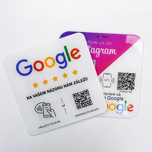 Biểu tượng tùy chỉnh in mã QR 100mm NFC <span class=keywords><strong>Google</strong></span> Ins xem xét tấm dấu hiệu dán NFC phương tiện truyền thông xã hội Acrylic NFC tấm - Product Image 4