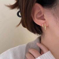 Mignon petit plaqué or larme boucles d'oreilles Dupes pour les femmes léger lisse métal goutte d'eau boucle d'oreille à la mode bijoux cadeau