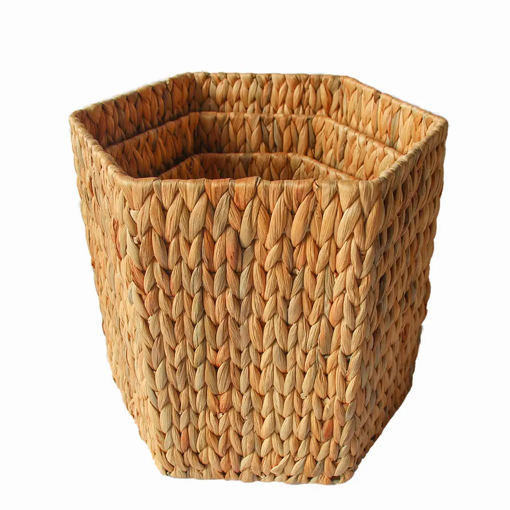 2023 Shangfeng Hot Sell Hexagon Shape Natural Water Hyacinth Decoration Flower Pot For Home Decoration