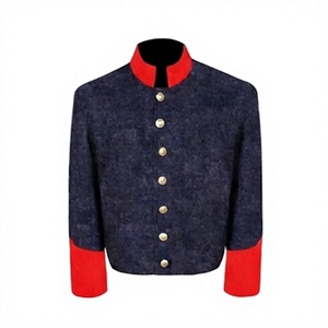 Veste en tissu 100% laine noire et rouge, fabrication en usine, design OEM, pour hommes - Product Image 1