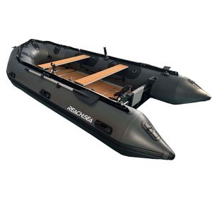 Reachsea 1.2mm PVC Aluminium Deck 8 Places 4.2m Noir & Gris Foncé Bateau pneumatique avec tableau arrière à vendre - Product Image 4
