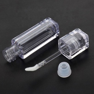 Hot Sale 6.5ml <b>Square</b> Private Label Lip Gloss <b>Container</b> Full Clear Pink Red Custom Logo Lipgloss Tubes With Brush - Product Image 1
