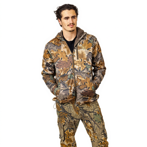 Combinaison de camouflage complète pour hommes, veste à capuche et pantalon cargo, veste de chasse légère pour temps froid - Product Image 1