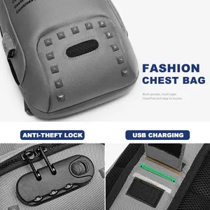 Ozuko D9283 Unisex Luxe Crossbody Merk Sales Mens Messenger Bags Mannen Anti Diefstal Usb Opladen Sling Bag