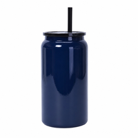 Gobelet en verre Mason personnalisé avec paille, capacité 16 oz, réutilisable, pour projets OEM, ODM et de marque privée