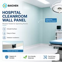 Sistema de Paredes Modulares para Cuartos Limpios, Estándar ISO, Panel de Pared Higiénico Prefabricado, Fácil Instalación para Proyectos de Salud