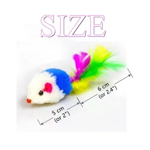 RTS Factory Price Interactive Cat Toys Small Mouse Hunt Cat Toy Colorful Feather Mice Pet Dog Or Cat Chew Toys