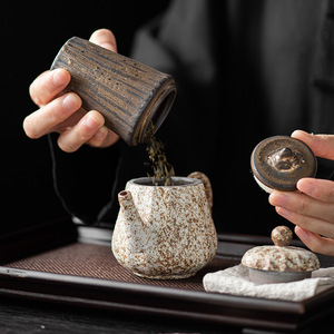 Tragbares Mini-Keramik-Steinzeug Kung-Fu-Tee kanister Feuchtigkeit beständiger kleiner Tee-Lagert ank Bestücktes <span class=keywords><strong>Set</strong></span> für Kaffee - Product Image 3