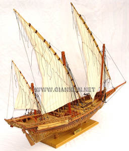 XEBBEC Bateaux modèles en bois peints pour la décoration intérieure Artisanat de style nautique pour l'art et l'artisanat Coffret cadeau inclus - Product Image 1