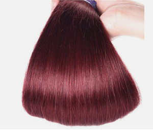 ผมมนุษย์ตรงยาวสีแดงอมน้ำตาล 99J #   ชุดผมแท้แบบเต็มศีรษะ ความหนาแน่น 100% ปรับขนาดได้ - Product Image 6