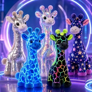 Peluche Ours Cyber Néon Lumineux Personnalisé, Super Doux, Imprimé Étoiles Métalliques Brillantes, Couleur OEM, Jouet Anti-Stress Luminescent - Product Image 1