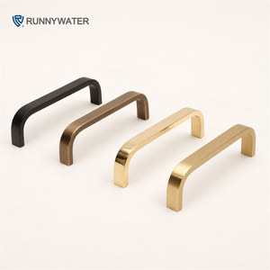 HK0141 Simple Bow U Shape Brass Handle Pulls Slim Stain Furniture Kitchen Closet Drawer <strong>Door</strong> Cabinet Dresser Outdoor Hotel - Product Image 2