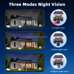 Hongnaer 12MP 3 عدسة 4G كاميرا مراقبة لاسلكية شمسية فيديو IP V380 Pro في الهواء الطلق واي فاي 4G بطاقة Sim الأمن ctv كاميرا شمسية - Product Image 5