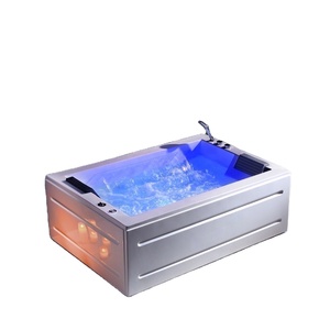 Grande cascade bain à remous lumière LED baignoires de massage sexuel de luxe panneau de commande numérique baignoire acrylique 2 personnes hydro massage - Product Image 1