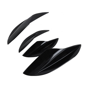 Ailerons de pare-chocs avant et arrière, diffuseur 4 pièces en fibre de carbone, caoutchouc noir brillant, pièces universelles de modification et de décoration anti-collision pour voiture - Product Image 5