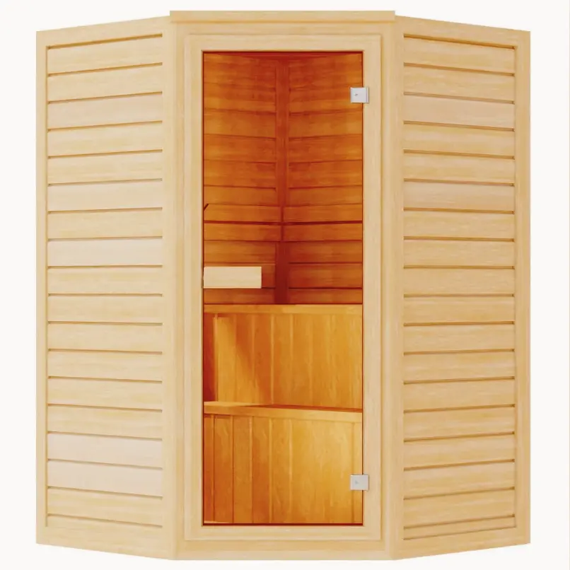 Vente d'usine sauna à vapeur sèche en bois massif pour 4 personnes sauna sec traditionnel intérieur à vendre