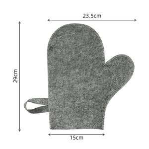 Accessoires de sauna thermique épaissi gant de laine de gommage à la main SPA gant de bain exfoliant de sauna en <span class=keywords><strong>feutre</strong></span> de laine naturelle - Product Image 3