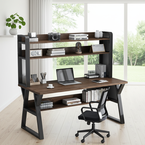 Escritorio de Estudio de Madera <span class=keywords><strong>para</strong></span> <span class=keywords><strong>Estudiantes</strong></span> con Estantería de Almacenamiento, Escritorio Moderno <span class=keywords><strong>para</strong></span> el Hogar, Oficina, Trabajo, Aprendizaje, Grado Comercial JRM-1051 - Product Image 1