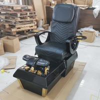 Équipement de salon de beauté moderne, chaise de manucure professionnelle de spa de pied, chaise de pédicure noire de luxe pour salon de manucure
