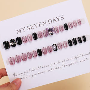 สติกเกอร์ที่สวมใส่ได้ในฤดูร้อนตาแมวลายจุดโบว์ทำด้วยมือเล็บปลอมเสร็จกระบวนการที่กำหนดเอง - Product Image 3