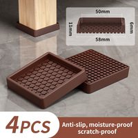 Patins de protection carrés en caoutchouc alvéolé pour pieds de meubles, protecteurs de sol pour canapé, sous-verres antidérapants pour chaises