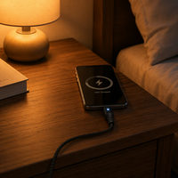 Kabel Data Desain Baru LED Auto Power-off USB A ke USB C dengan Layar LED, Kabel USB A ke C Berbahan Nilon Kepang 3A