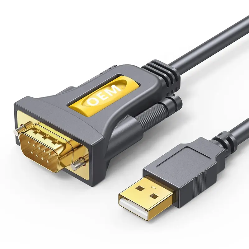 Adaptateur Usb vers Rs232 mâle plaqué or, avec puces Pl2303, câble série DB9 à 9 broches, convertisseur