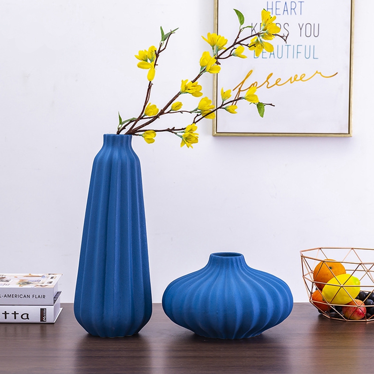 Small fresh modern household sitting room study dry flower arrangement adornment 3 kinds of color ceramic vase