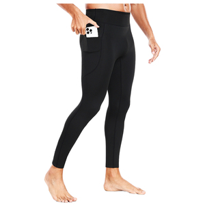 Inverno caldo compressione Stretch Sport <span class=keywords><strong>uomo</strong></span> <span class=keywords><strong>Leggings</strong></span> da corsa Fitness traspirante stretto pantaloncini da ginnastica per gli uomini con tasche per il telefono - Product Image 4