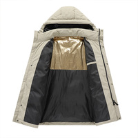 Veste à capuche classique en polyester respirant à manches longues pour homme, couleur unie, fermeture éclair, manteau d'hiver décontracté pour l'extérieur – Meilleure vente