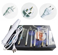 Ensemble d'instruments d'électrothérapie à haute fréquence ensemble de 7 pièces accessoires de 6 pièces tube d'électrothérapie en verre peigne oreille cuillère masseur