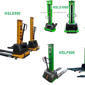JAZZYポータブルフォークリフトソリューションセルフリフティングスタッカー500kg ~ 1000kgシリーズマニュアル/電気/パレットプラットフォームトラックフォークリフト - Product Image 1