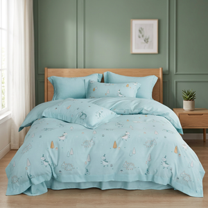 Ensemble de housse de couette moderne de style américain personnalisé avec kit 4 pièces écologique toutes saisons, toucher doux et frais, 600+ fils au pouce carré - Product Image 3