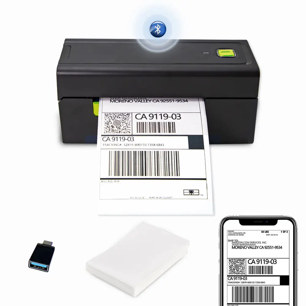 AIYIN & BEEPRT harga pabrik 110mm 4x6 termal pengiriman label printer stiker barcode Printer dengan gigi biru