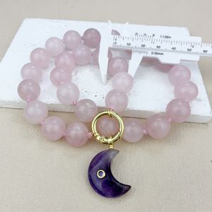 Collar de Estilo Punk con Turquesa para Mujer, Collar de Piedras Naturales con Cuentas de Cuarzo Rosa y Cristal Transparente, Cierre de Anillo en O para Joyería Diaria - Product Image 6