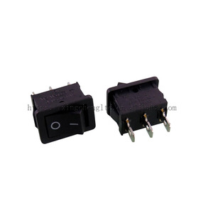 3A 250V 미니 AC 전원 산업용 로커 스위치 10x15mm 빨간색 검정색 버튼 켜기 끄기 3 핀