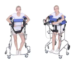 Hemiplejia-andador con asiento y Rueda, dispositivo de rehabilitación, altura plegable, ajustable, extremidades inferiores, para discapacitados
