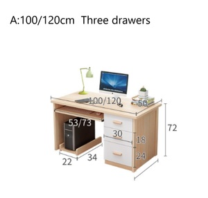 Hiện đại bảng điều khiển bằng gỗ sinh viên bàn chuyển đổi travail meja kerja belajar Máy tính để bàn với ngăn kéo cho home & trường học - Product Image 4