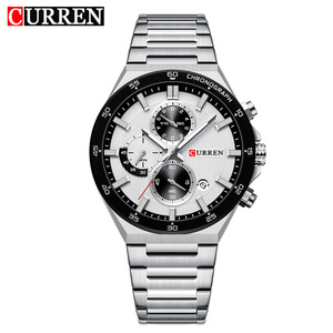 Montre à quartz CURREN 8481 pour homme, avec aiguilles lumineuses, calendrier, style business, montre-bracelet de luxe en acier inoxydable - Product Image 2