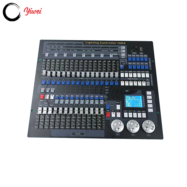 1024 DMX Stage Lighting Controller for Moving RGBWAUV LED Lights with DJ Equipment Console and Flight Case